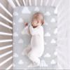 100% Organic Cotton Jersey Fitted Bassinet Sheets. 3 Pk Adapts to Oval, Hourglass & Rectangle Shaped Bassinet Pads. Perfectly Compatible with Halo, Snoo, Graco, and Most Standard Size Bassinets. Sky view 4