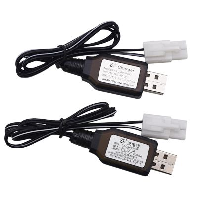 Blomiky 2 Pack 9.6V 200mA NiCD/NiMH Male Standard Tamiya USB Charge Cable for RC Cars Monster Trucks /9.6V Tamiya USB 2