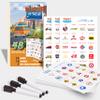 GRANDLMOON 48 Designs 9 Themes Car Bingo and Road Trip Scavenger Hunt Game with 3 Markers for Kids, Fun Travel Activity for Kids Ages 3-8 view 1