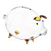 18x12cm Glass Piggy Bank Money Box Child Saving Pot Adorable Transparent Table Decoration for Bedroom Practical, Amber view 1