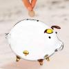 18x12cm Glass Piggy Bank Money Box Child Saving Pot Adorable Transparent Table Decoration for Bedroom Practical, Amber view 2