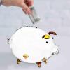 18x12cm Glass Piggy Bank Money Box Child Saving Pot Adorable Transparent Table Decoration for Bedroom Practical, Amber view 3