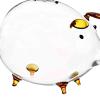 18x12cm Glass Piggy Bank Money Box Child Saving Pot Adorable Transparent Table Decoration for Bedroom Practical, Amber view 4
