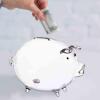 18x12cm Glass Piggy Bank Money Box Child Saving Pot Adorable Transparent Table Decoration for Bedroom Practical, Purple view 4
