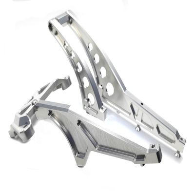 KEBEILEE CNC Alu Front Chassis Brace Top Plate&Rear Chassis Support Brace for LOSI DBXL-E2.0 1:5 (Silver)