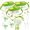 3 Sets Bug Catcher Kit Outdoor Exploration Kit Summer Toys Nature Explorer Kit Bug Collection Kit with Insect Catcher Box, Butterfly Nets, Tweezers (Green) view 1