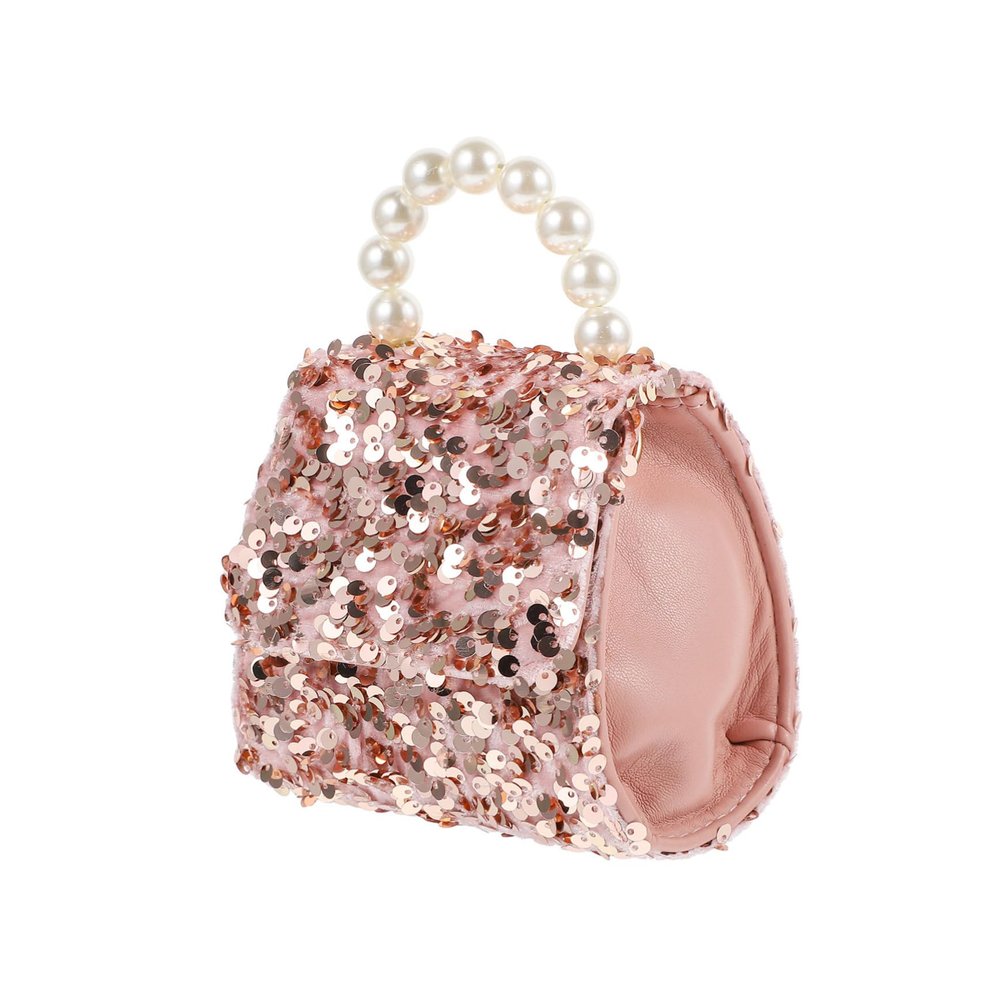LIFKOME 1pc Fashion Sequin Crossbody Bag for Girls Portable Storage Purse for Boys and Girls for Jewelry Toys Snacks and Daily Use Pink