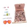 LIFKOME 1pc Fashion Sequin Crossbody Bag for Girls Portable Storage Purse for Boys and Girls for Jewelry Toys Snacks and Daily Use Pink view 4