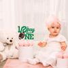 1/2 Way to One Cake Topper, 6 Months Birthday, American Football Theme 1/2 Birthday Party Decorations for Baby, Green & Brown Glitter view 4