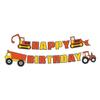 Cabilock 1set Happy Birthday Excavator Banner Party Decoration for Construction Theme Celebrations for Indoor and Outdoor Use Fun and Festive Atmosphere for Boys and Girls Birthdays view 1