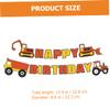 Cabilock 1set Happy Birthday Excavator Banner Party Decoration for Construction Theme Celebrations for Indoor and Outdoor Use Fun and Festive Atmosphere for Boys and Girls Birthdays view 4