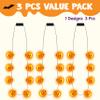 JOYIN 3 Pcs Halloween LED Necklace Pumpkin Shaped Jack o' Lantern Glowing Necklaces for Halloween Party Favor and Supplies, Party Costume Accessory Supplies view 3