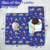 UOMNY Toddler Nap Mat Boys Kids Nap Mats with Removable Pillow and Blanket Engineering Vehicle Toddler Sleeping Bag for Preschool Daycare Blue Excavator 53x21 Inch view 2