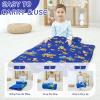 UOMNY Toddler Nap Mat Boys Kids Nap Mats with Removable Pillow and Blanket Engineering Vehicle Toddler Sleeping Bag for Preschool Daycare Blue Excavator 53x21 Inch view 3