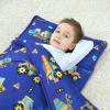 UOMNY Toddler Nap Mat Boys Kids Nap Mats with Removable Pillow and Blanket Engineering Vehicle Toddler Sleeping Bag for Preschool Daycare Blue Excavator 53x21 Inch view 4