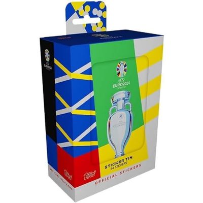 Topps Official Euro 2024 Sticker Collection - Sticker Tin - Contains 54 Euro 2024 Stickers