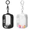 2pcs Clear Figure Display Bag, Blind Box Display Pouch Bag with Keychain Portable Small Doll Storage Bag Mini PVC Doll Bag Carrying Case for Mini Figure Doll Collectors(Black, White) view 1