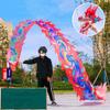 Dragon Dance Ribbon Poi, Outdoor Exercise Dragon & Phoenix Silk-Like Ribbon Streamer Flow Toy Set with Real-Like Dragon Head for Beginner and Pro (Red Phoenix, 32.8 ft) view 2