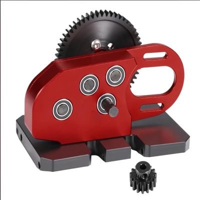 YSKMLOLP SCX10 Gearbox, 1/10 RC Car Transmission, 2Low Overdrive for RC Crawler SCX10 II Capra LCG Cheater Rigs Built (Red)
