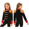 JEYPINMI Girls Circus Ringmaster Drum Majorette School Marching Band Uniform Long Sleeve Tassels Jacket Tops Black 16 Years view 3