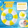 Foilswirl 47.24 Inch Jumbo Inflatable Pool Floats Blue and White Striped Pool Rings Swimming Inflatable Tube for Adult Women Summer Beach Bachelorette Wedding Decor(Blue White Yellow,1 Pcs) view 2