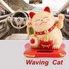 plplaaoo Waving Cat, Lucky Fortune Cat, Solar Powered Cute Waving Cat,Solar Powered Cute Waving Cat Good Luck Wealth Welcoming Cats Home Display Car Decor(Yellow) view 3