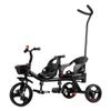 Toddler Push Trike with Parent Handle,Children's Stroller with Rear seat for 2-5 Years Old,Riding Pedal tricycles,Rear Wheel with Foot Brakes,Rear seat with Belt and armrest (Black) view 1