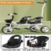Toddler Push Trike with Parent Handle,Children's Stroller with Rear seat for 2-5 Years Old,Riding Pedal tricycles,Rear Wheel with Foot Brakes,Rear seat with Belt and armrest (Black) view 3