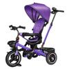 Folding Toddler Buggies Tricycle for Age 1-5,Kids Trike with Removable canpoy and Parent Push Handle,4 in 1 Toddler Stroller Trolley,180 Swivel seat,Titanium Wheel,Rear Wheel Dual Brakes (purple tit view 1