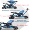 Folding Toddler Buggies Tricycle for Age 1-5,Kids Trike with Removable canpoy and Parent Push Handle,4 in 1 Toddler Stroller Trolley,180 Swivel seat,Titanium Wheel,Rear Wheel Dual Brakes (purple tit view 2