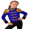 JEYPINMI Girls Circus Ringmaster Drum Majorette School Marching Band Uniform Long Sleeve Tassels Jacket Tops Blue 16 Years view 2