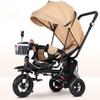 5 in 1 Toddler Stroller pram with Canopy,Toddler trikes Buggies with Shock Spring,Reclining Swivel seat with Belt and guardrail,Parent Steering Tricycle with pushrod,Rear Wheel with Double Brakes (bl view 1