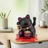 plplaaoo Waving Cat, Lucky Fortune Cat, Solar Powered Cute Waving Cat,Solar Powered Cute Waving Cat Good Luck Wealth Welcoming Cats Home Display Car Decor(Black) view 2
