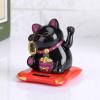 plplaaoo Waving Cat, Lucky Fortune Cat, Solar Powered Cute Waving Cat,Solar Powered Cute Waving Cat Good Luck Wealth Welcoming Cats Home Display Car Decor(Black) view 3