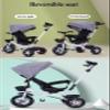 4 in 1 Kids Trike for 2-5 Years Old,Kids Tricycle with Parent Handle and Awning,Toddler tricycles with Swivel seat,guardrail and seat Belt,Rear Wheel with Double Brakes,Toddler Strollers (red with aw view 4