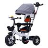 3 in 1 Toddler Stroller pram and Pedal tricycles,Kids trikes with Detachable Parent Handle and guardrail,Parent Steering Trolley with Headlight for 1.5-5 Years Old,Rear Wheel Double Brakes (white gre view 1