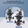 4 in 1 Toddlers Strollers pram for Age 18 Months to 5 Years Old,Folding Kids trikes with Canopy and Parent Handle,Stable 3-Wheels Ride-on tricycles,Titanium Wheel,Extra Storage Bag (panda with canopy view 3