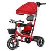 4 in 1 Toddlers Strollers pram for Age 10 Months to 5 Years Old,reversible seat kids trikes with parent push handle and canopy,3-Wheels Ride-on tricycles,kids trolley cart with headlight (Red titaniu view 1