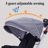 4 in 1 Kids Trike for 2-5 Years Old,Kids Tricycle with Parent Handle and Awning,Toddler tricycles with Swivel seat,guardrail and seat Belt,Rear Wheel with Double Brakes,Toddler Strollers (white with view 4