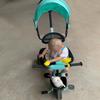 5 in 1 Toddler Stroller pram with Canopy and Parent Handle,Toddler Buggies with Swivel seat,high Back seat with guardrail,Parent Steering Tricycle,Rear Wheel with Double Brakes (Green with canopy) view 2
