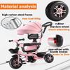 5 in 1 Toddler Stroller pram with Canopy and Parent Handle,Toddler Buggies with Swivel seat,high Back seat with guardrail,Parent Steering Tricycle,Rear Wheel with Double Brakes (Green with canopy) view 4