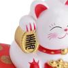 plplaaoo Waving Cat, Lucky Fortune Cat, Solar Powered Cute Waving Cat,Solar Powered Cute Waving Cat Good Luck Wealth Welcoming Cats Home Display Car Decor(White) view 2