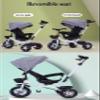 4 in 1 Kids Trike for 2-6 Years Old,Kids Tricycle with Parent Handle and Awning,Toddler tricycles with Swivel seat,guardrail and seat Belt,Rear Wheel with Double Brakes,Toddler Strollers (White with view 3