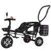 Toddler Push Trike with Parent Handle,Children's Stroller with Rear seat for 2-5 Years Old,Riding Pedal tricycles with Rear Bag,Rear Wheel with Foot Brakes (Black) view 1