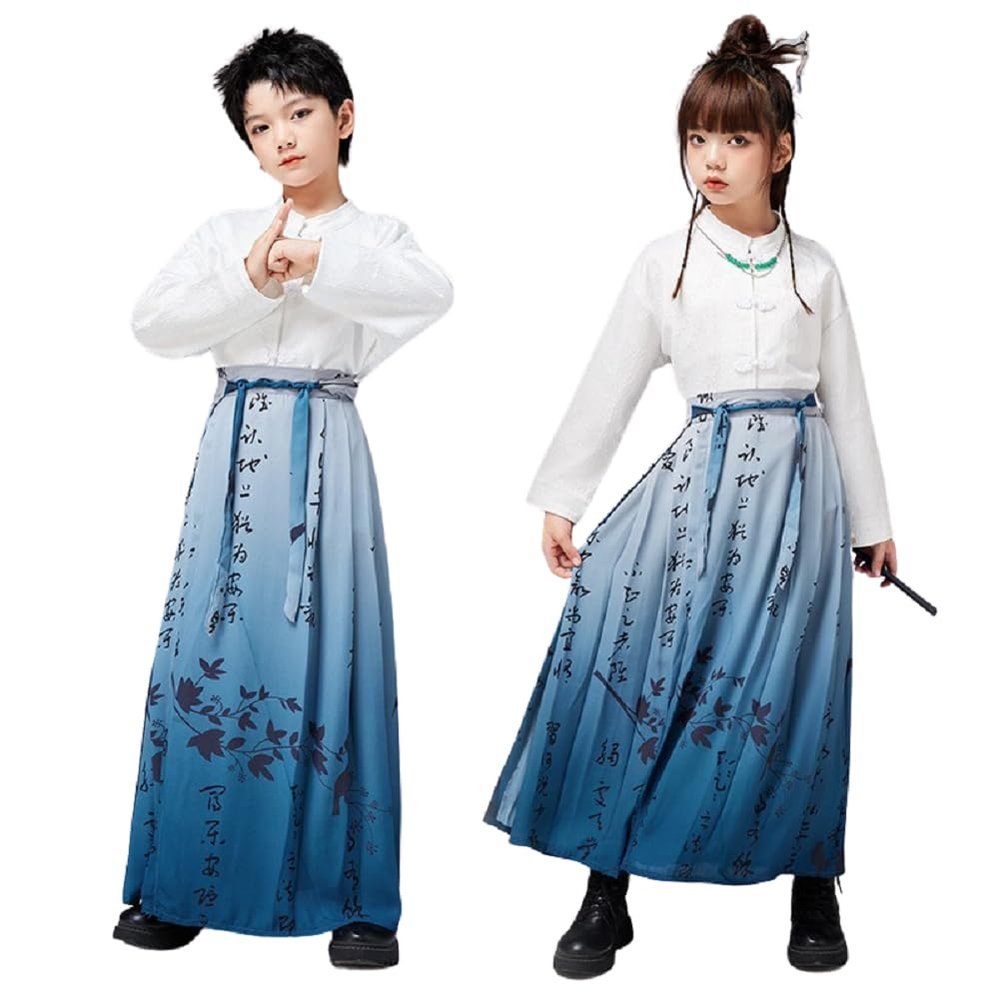 2-Piece Girl's Dance Hanfu Dress for Boys Chinese Tang Suit Dress Performing Costumes Hanbok for Kids