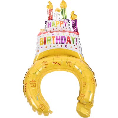 25pcs Party Balloon Hat Cute Inflatable Headband Party Headpiece Party Hair Decor Accessories Hair Accessories Birthday Party Headband Cake Aluminum Mold Happy Birthday Child