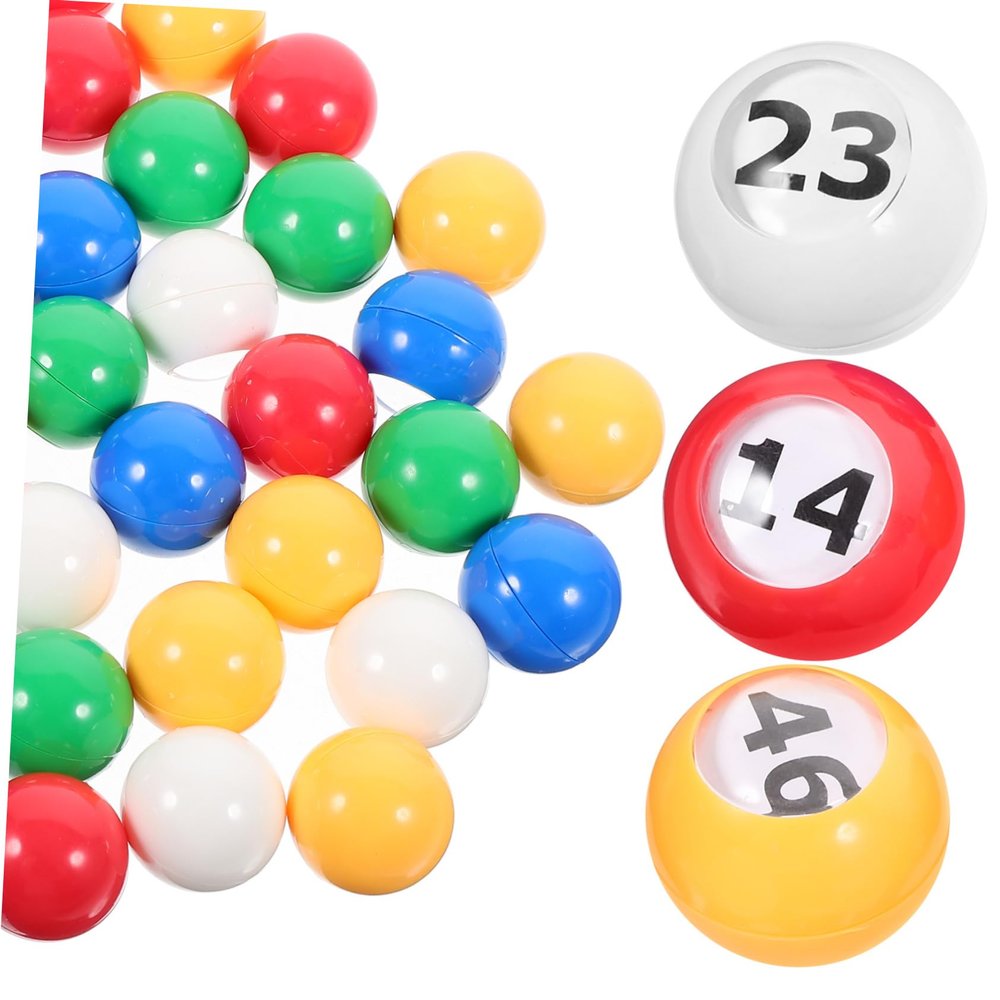 WHAMVOX 50 pcs Multicolor Window Balls for Bingo Game Activity Raffle and Party Events