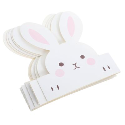 WHAMVOX 6pcs Bunny Birthday Party Hats Adorable Bunny Ear Headbands for Easter Celebrations for Boys and Girls and Adults Paper for Fun Party Costumes