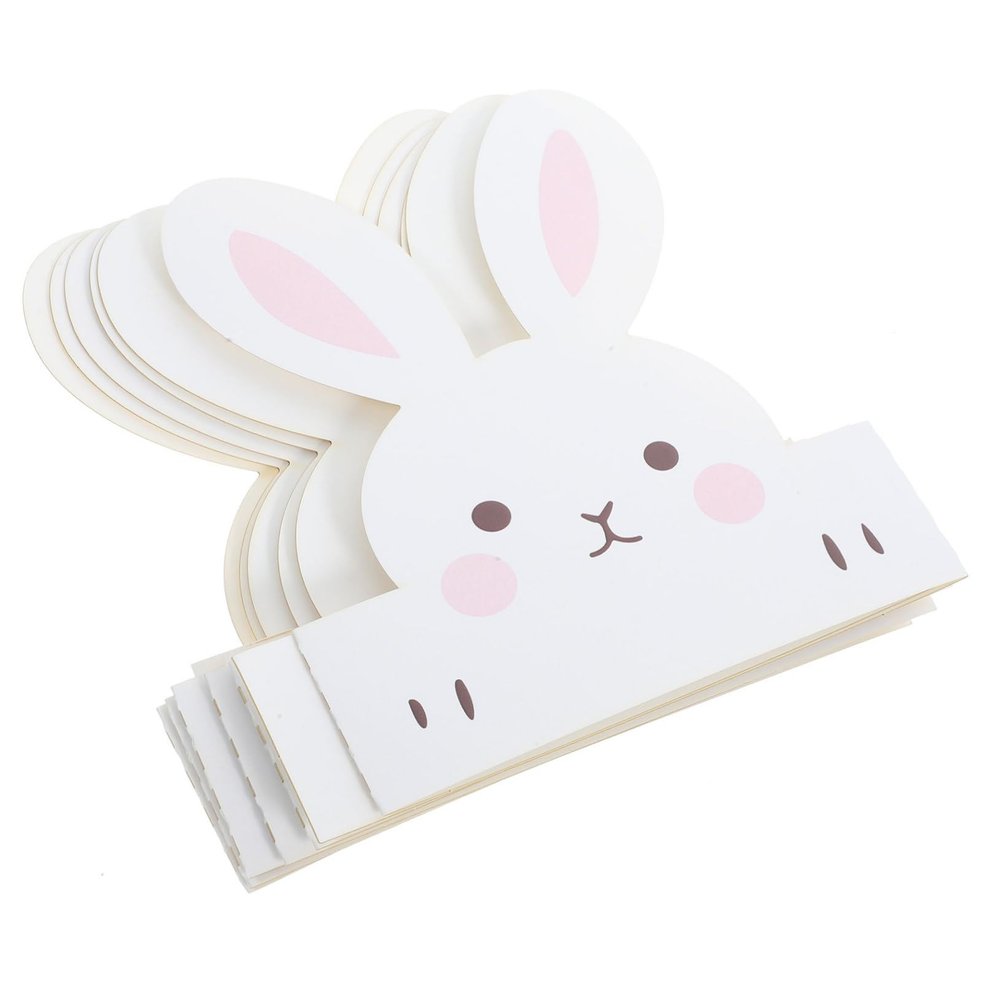 WHAMVOX 6pcs Bunny Birthday Party Hats Adorable Bunny Ear Headbands for Easter Celebrations for Boys and Girls and Adults Paper for Fun Party Costumes