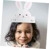 WHAMVOX 6pcs Bunny Birthday Party Hats Adorable Bunny Ear Headbands for Easter Celebrations for Boys and Girls and Adults Paper for Fun Party Costumes view 3